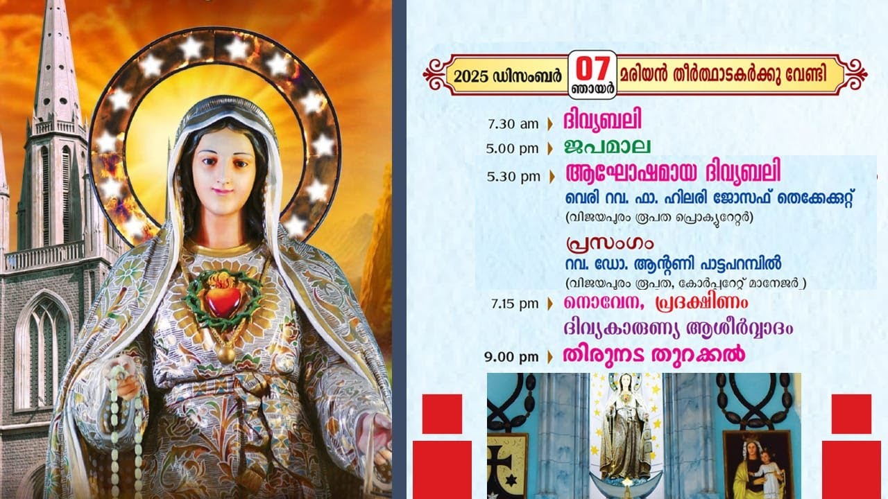 കോട്ടയം വിമലഗിരി കത്തീഡ്രലിൽ വിമലഗിരി മാതാവിൻ്റെ അമലോൽഭവ തിരുനാൾ 2025
