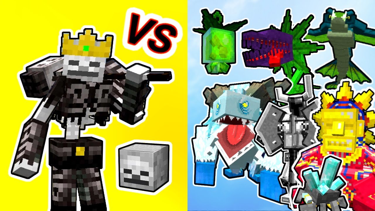 Skeleton King Vs. Mowzie's Mobs Monsters in Minecraft