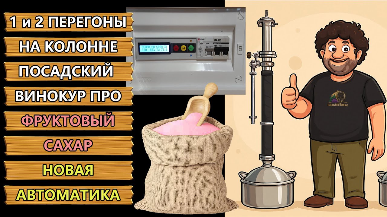 НОВАЯ АВТОМАТИКА В РАБОТЕ | 1 И 2 ПЕРЕГОНЫ | ФРУКТОВЫЙ САХАР НА КОЛОННЕ ПОСАДСКИЙ ВИНОКУР ПРО