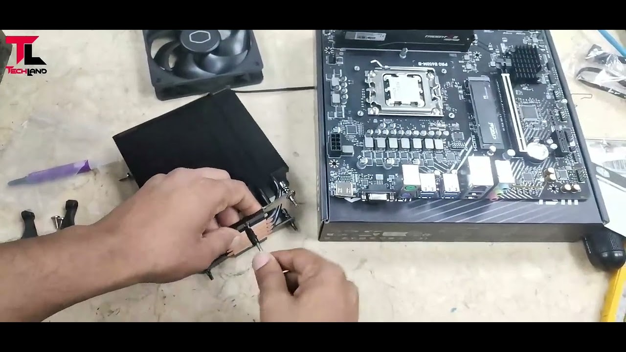 Installing cpu on Motherboard Cooler Master HYPER 212 Black AMD AM5 Socket Tech Land