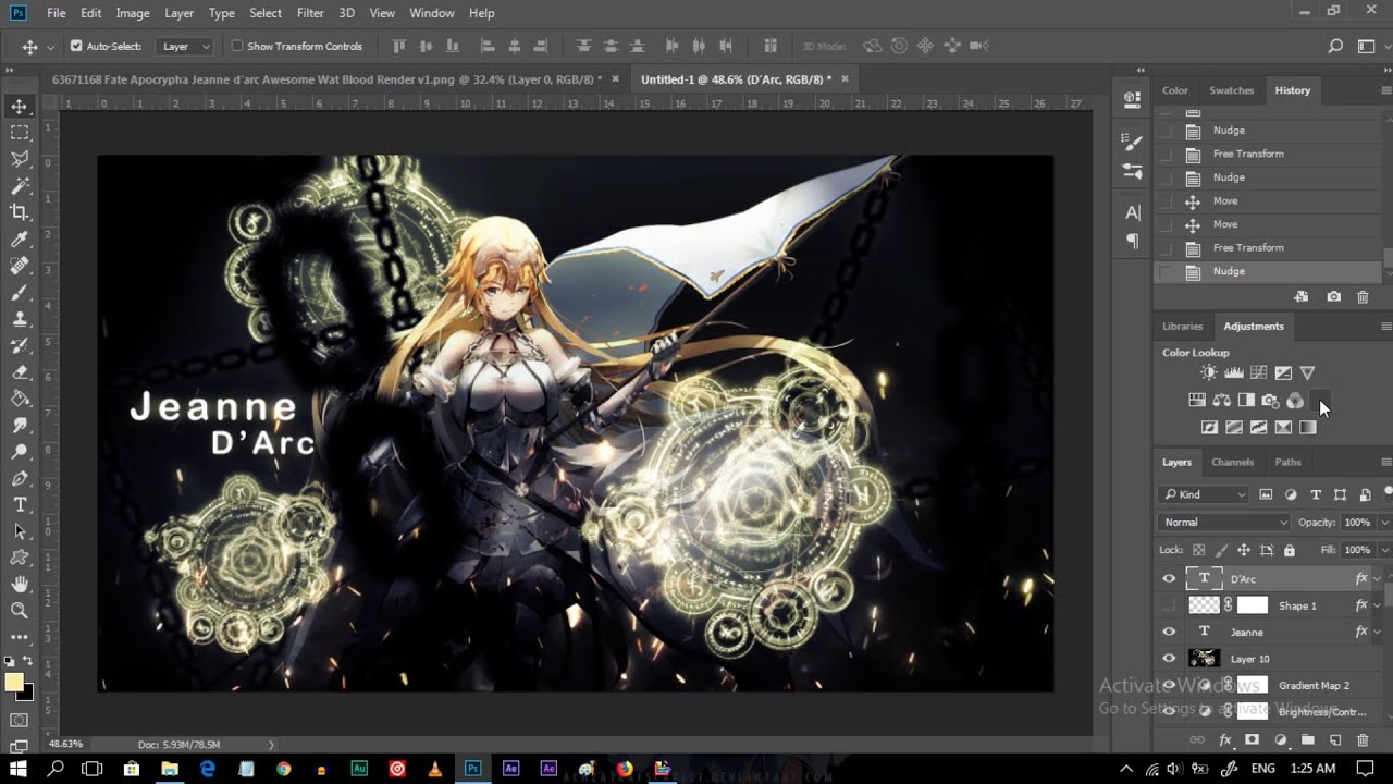 Speed Design Anime Manipulation for Photoshop | Jeanne D'Arc |