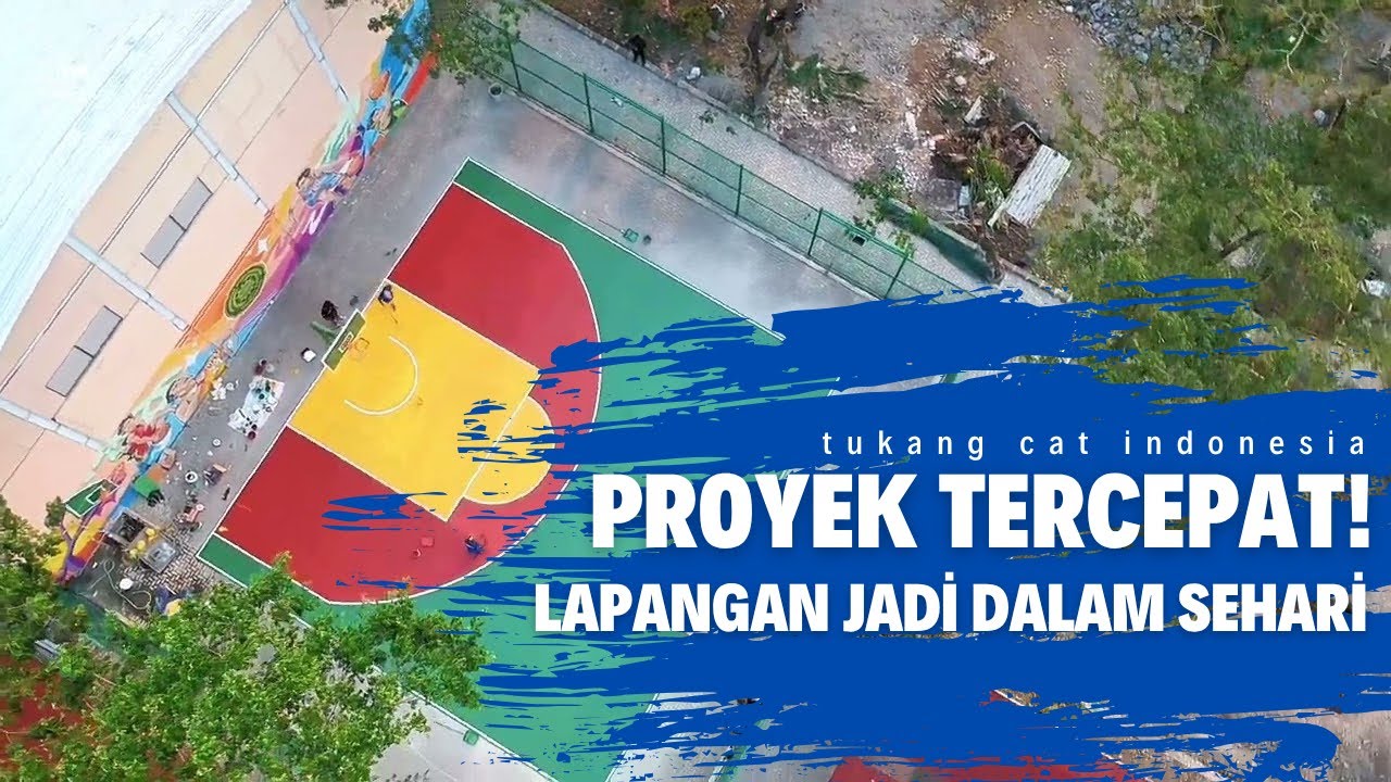 SEHARI JADI ! Ini Dia Projek TERCEPAT Dengan Waktu Hanya 1 Hari | Cat Lapangan Basket Pakai Avian