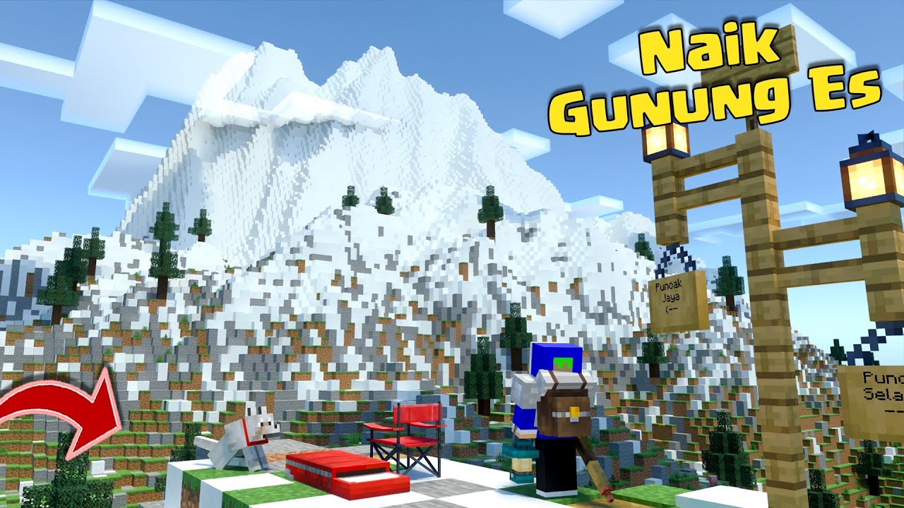 Camping dan Mendaki Gunung Tinggi Bersalju di MCPE