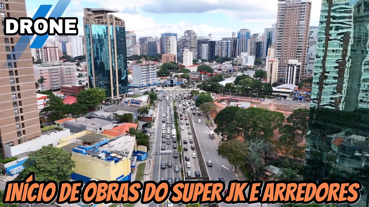 Drone no Itaim Bibi: Início de obras do Super JK e edifícios na Juscelino Kubitschek e região - SP