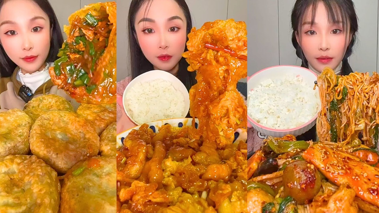 Insane Chinese Takeout Mukbang | Spicy Noodles, Rice Rolls & Crunchy Chicken ASMR #428