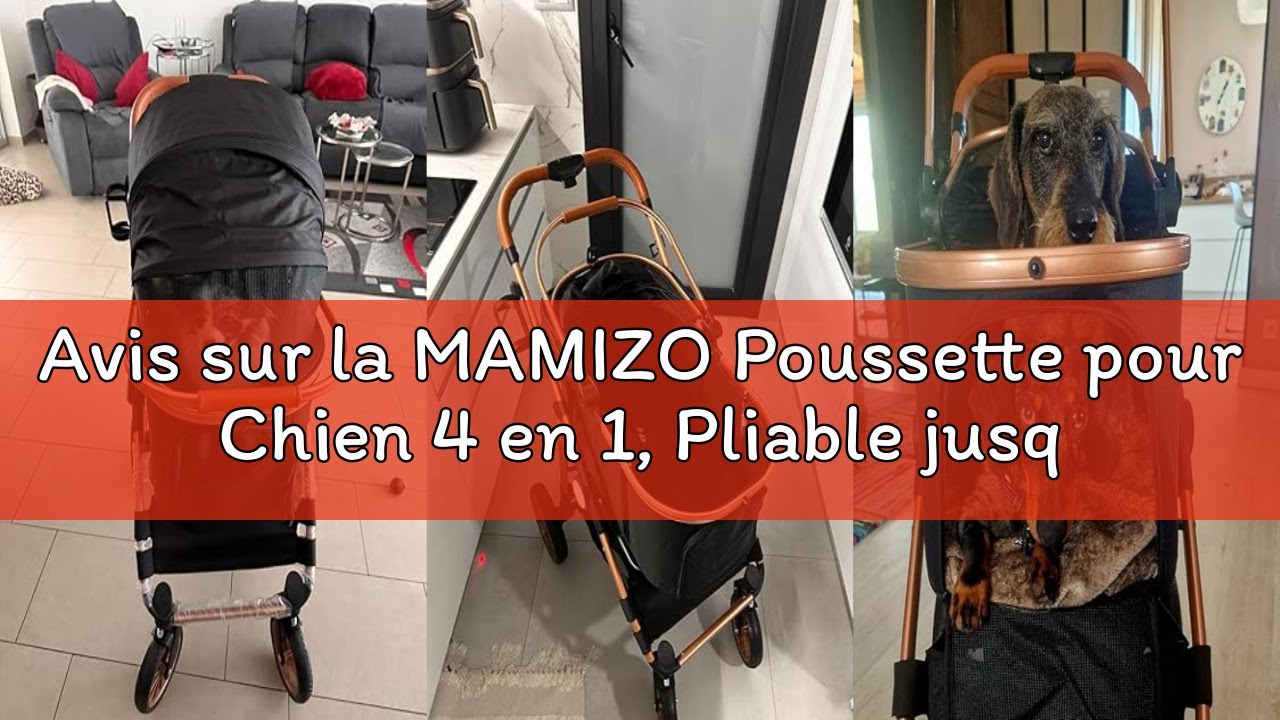 Avis sur la MAMIZO Poussette pour Chien 4 en 1, Pliable jusqu'à 25 kg, Sac de Transport Pliable, 4 P