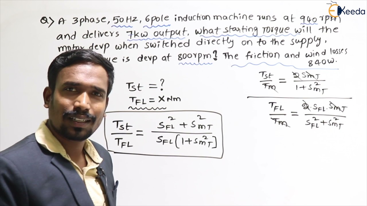 problem 1 on Torque - Three Phase Induction Motor -  Electrical Machines 3