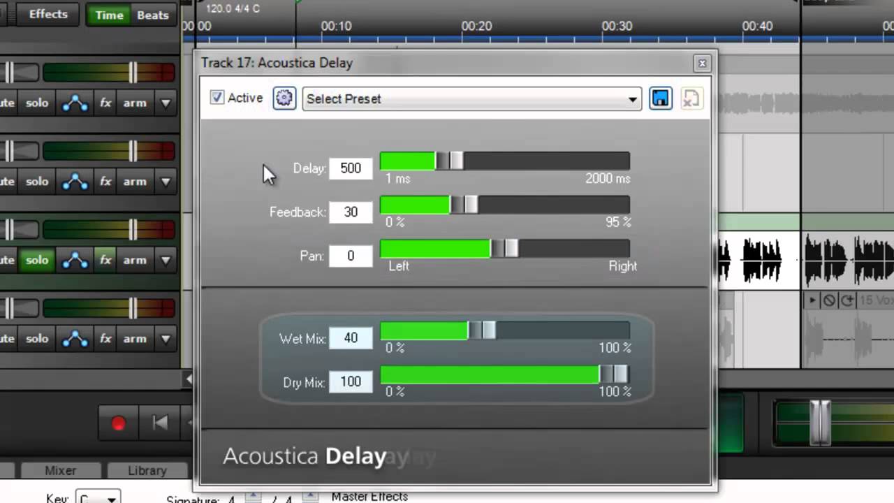 Mixcraft Effects - Acoustica Delay