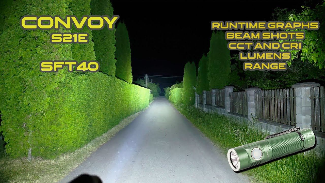 Обзор нового фонарика Convoy S21E SFT40 в HDR | Ночные снимки и время работы | Сравнение