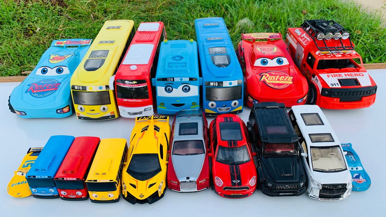 Mobil Mobilan Damkar, Bus Tayo, Mobil Mcqueen, Mobil Balap, Mobil Rolls Royce, Truk Pasir oleng #879