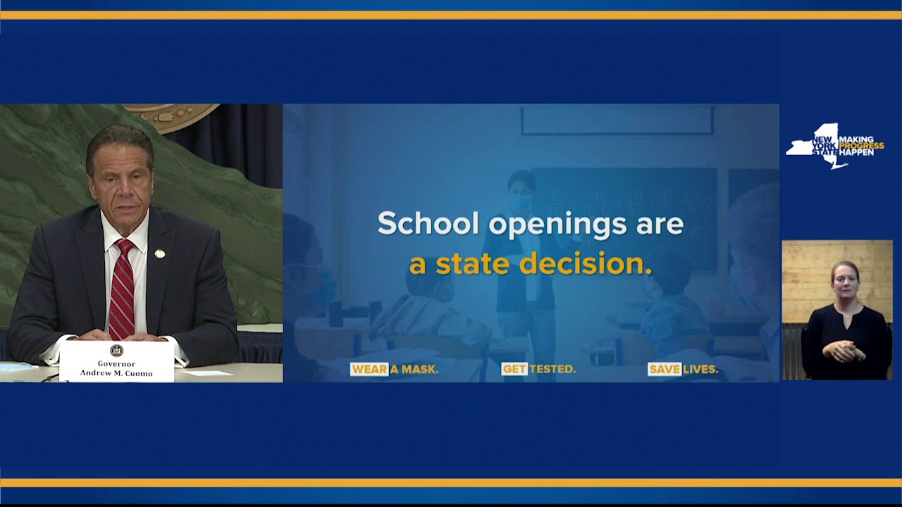 Governor Cuomo Announces NYS Will Decide on Fall School Reopening During the First Week of August