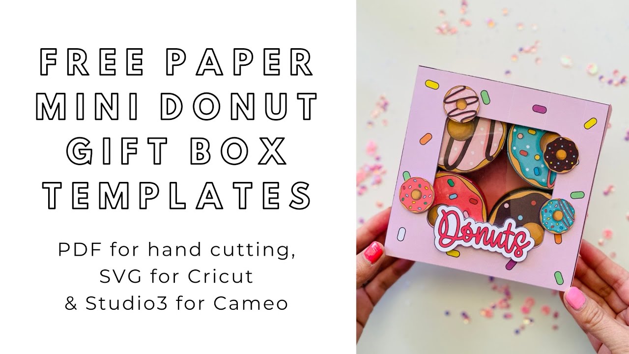 DIY easy 3d paper craft idea - super cute mini donut doughnut gift box - FREE handmade project