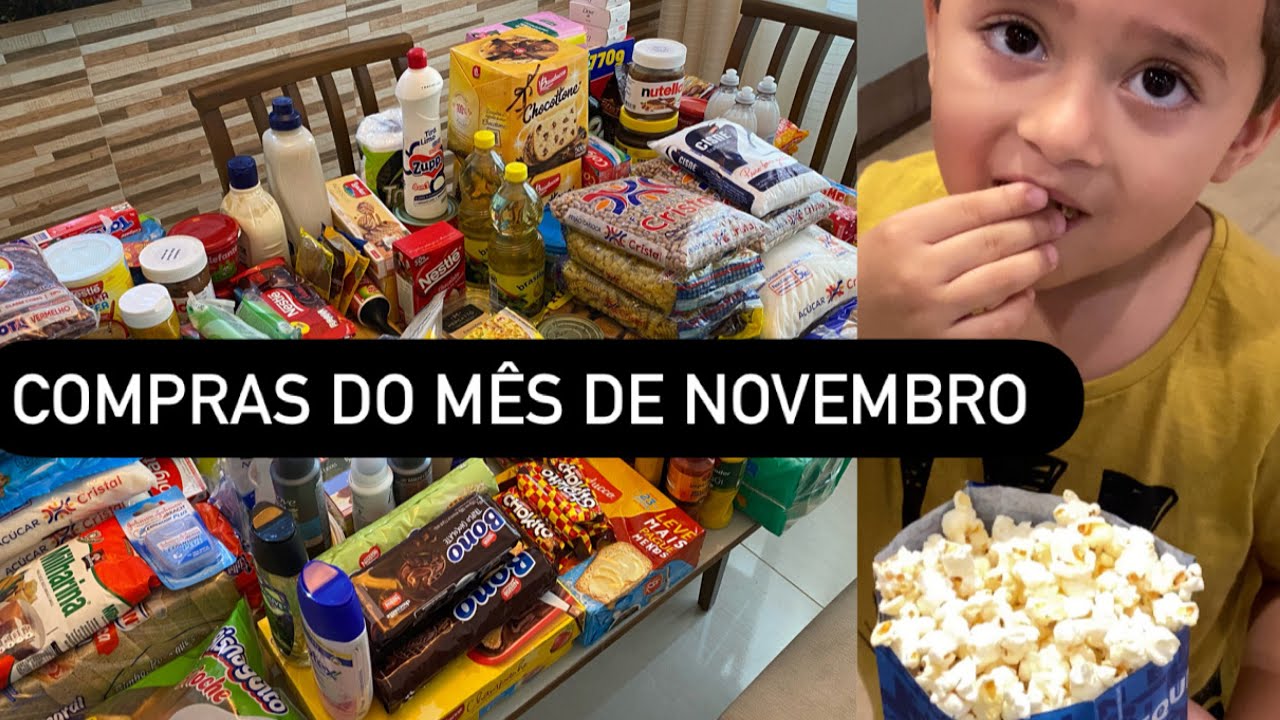 COMPRAS DE MERCADO MÊS DE NOVEMBRO - PRIMEIRA VEZ DO DOM NO CINEMA - PASSEIO NO SHOPPING