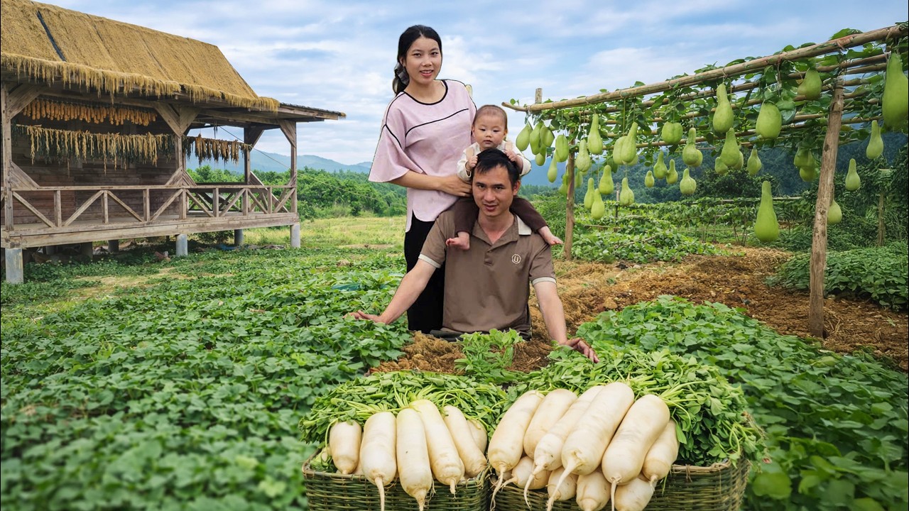 Full video: Mountain Family Farm Life, Growing & Harvesting Vegetables, Animal Care, Rustic Cooking