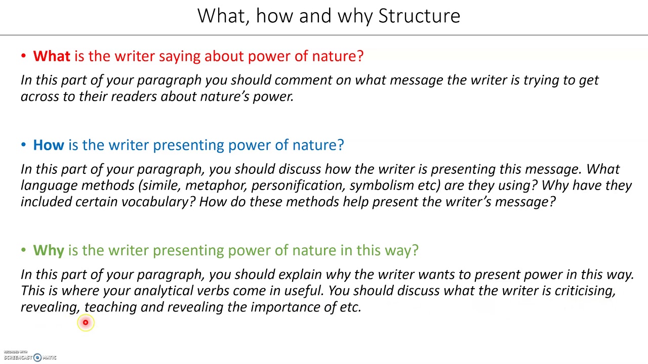 How to Structure a Main Paragraph: Comparing the Power of Nature in 'Ozymandias' and 'The Prelude'