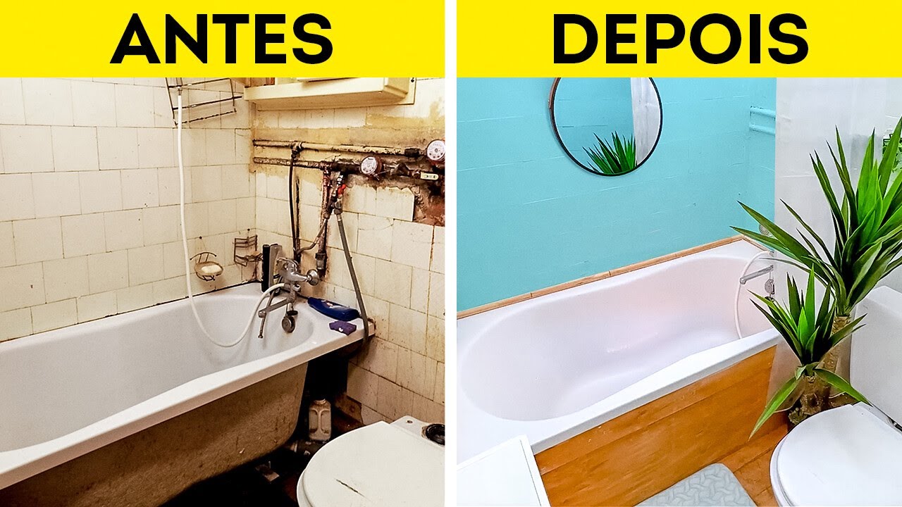 TRANSFORMA&Ccedil;&Atilde;O RADICAL DE UM BANHEIRO || TRUQUES VALIOSOS PARA SEU LAVABO