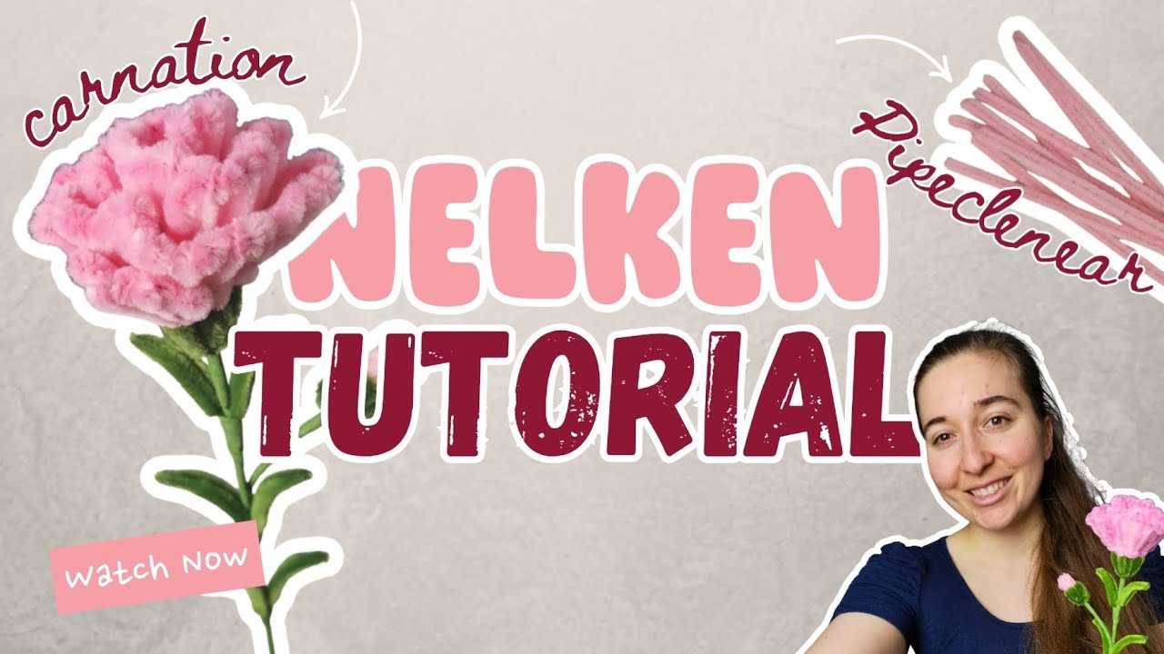 Bastelidee aus Pfeifenreiniger 🌸 Nelken Tutorial DIY #pipecleanercrafts #pipecleanerflower 