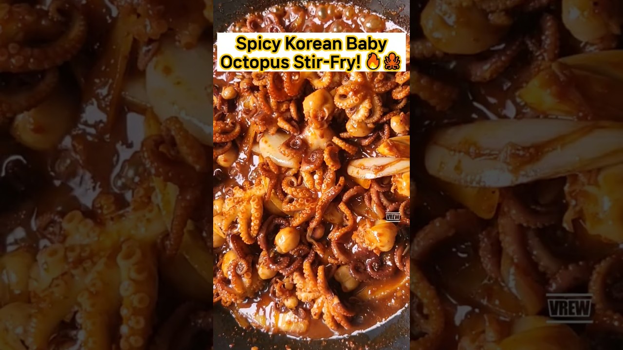 Spicy Korean Baby Octopus Stir-Fry! 🐙🔥