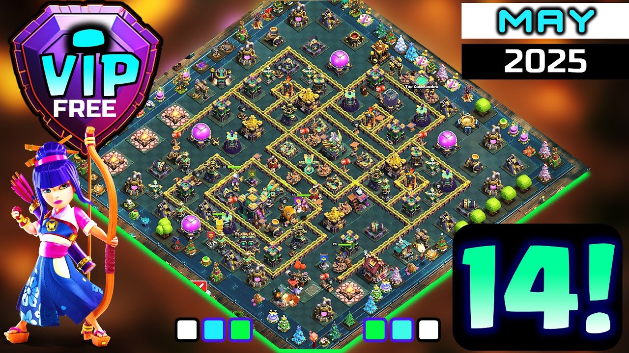 TH14 WAR BASE WITH LINK! Best TH14 anti 2 star & 3 star war base 2025 COC TH14 CWL Base