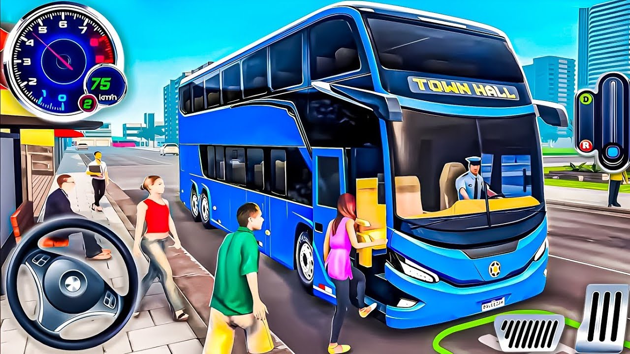 US Coach Bus Driving Simulator 2024 - Real Offroad Bus Drive 3D - Android GamePlay