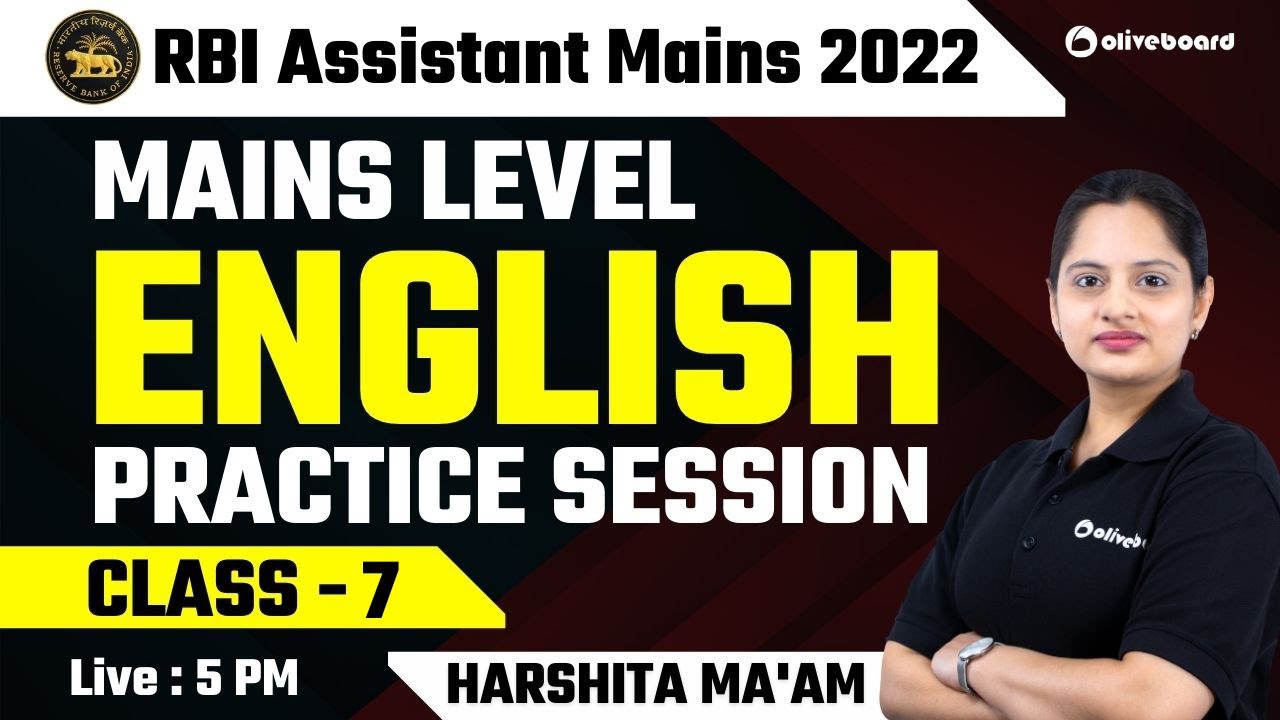 RBI Assistant Mains English 2022 | Mains Level English Practice Session | Class - 7 | Harshita Ma'am
