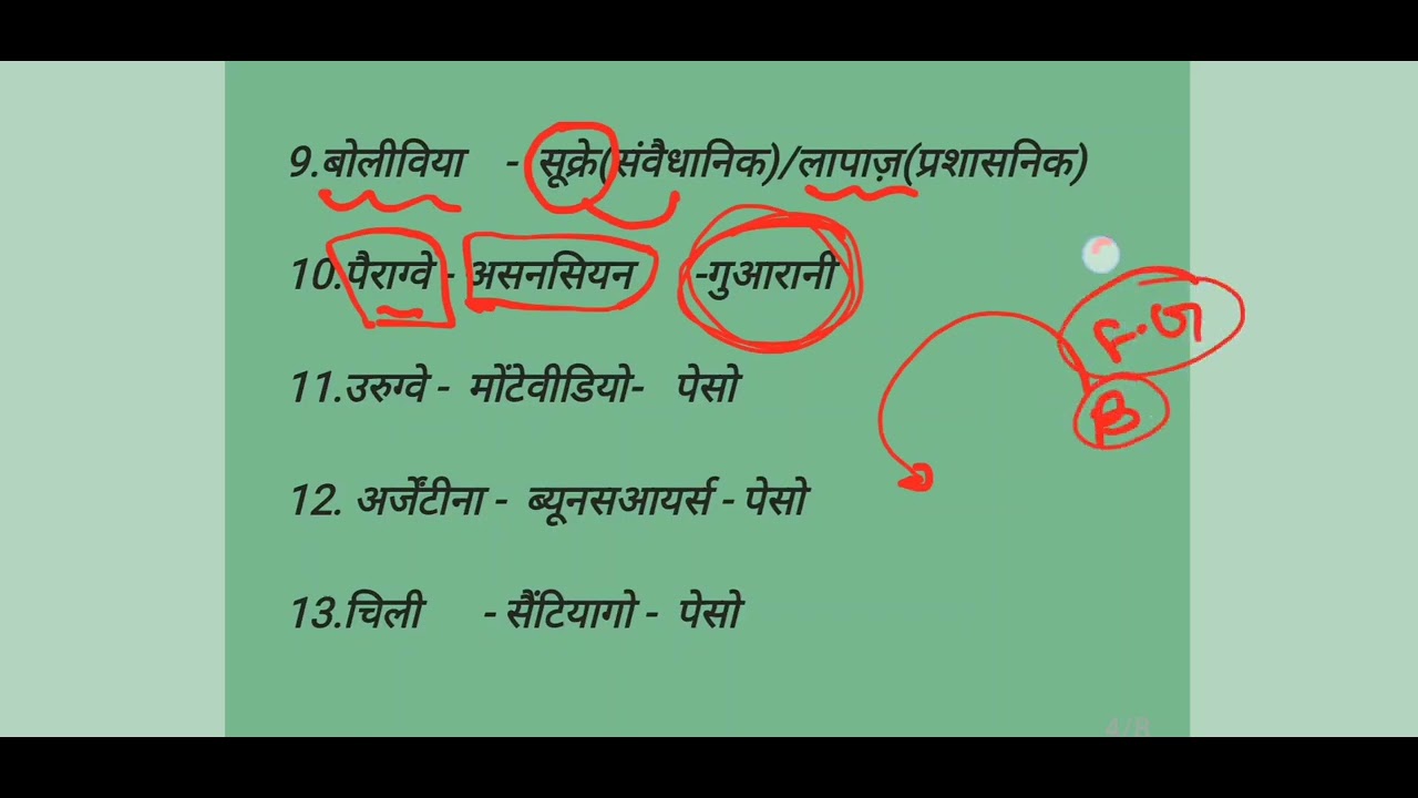 दक्षिणी अमेरिका महाद्वीप के देशों की राजधानी मैप के द्वारा