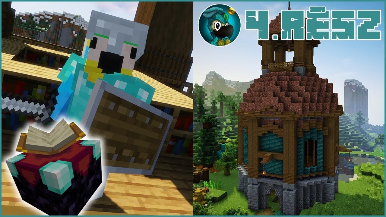 Minecraft Túlélő Let's Play | 4. rész: Enchant + építés | Minecraft 1.16.1