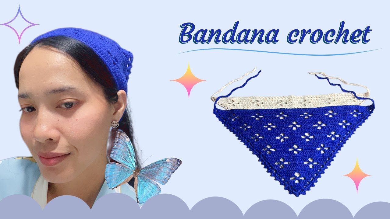 How to crochet Bandana | Hair Scarf With Pattern | Yarn Crochet Handmade