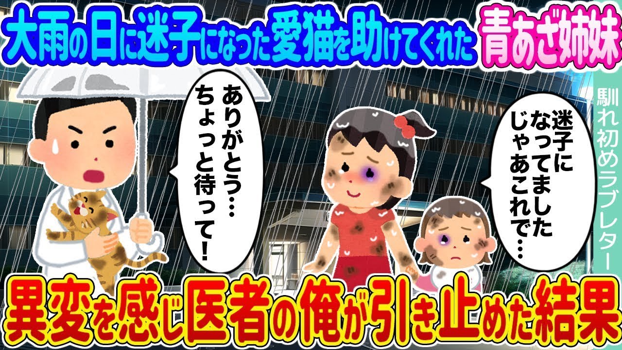 大雨の日に迷子になった愛猫を救ってくれた青あざの姉妹 → 異変を察知した医者である私が引き止めた結果…