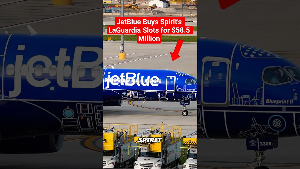 JetBlue выкупает 22 слота Spirit в аэропорту Ла-Гуардия. #shorts