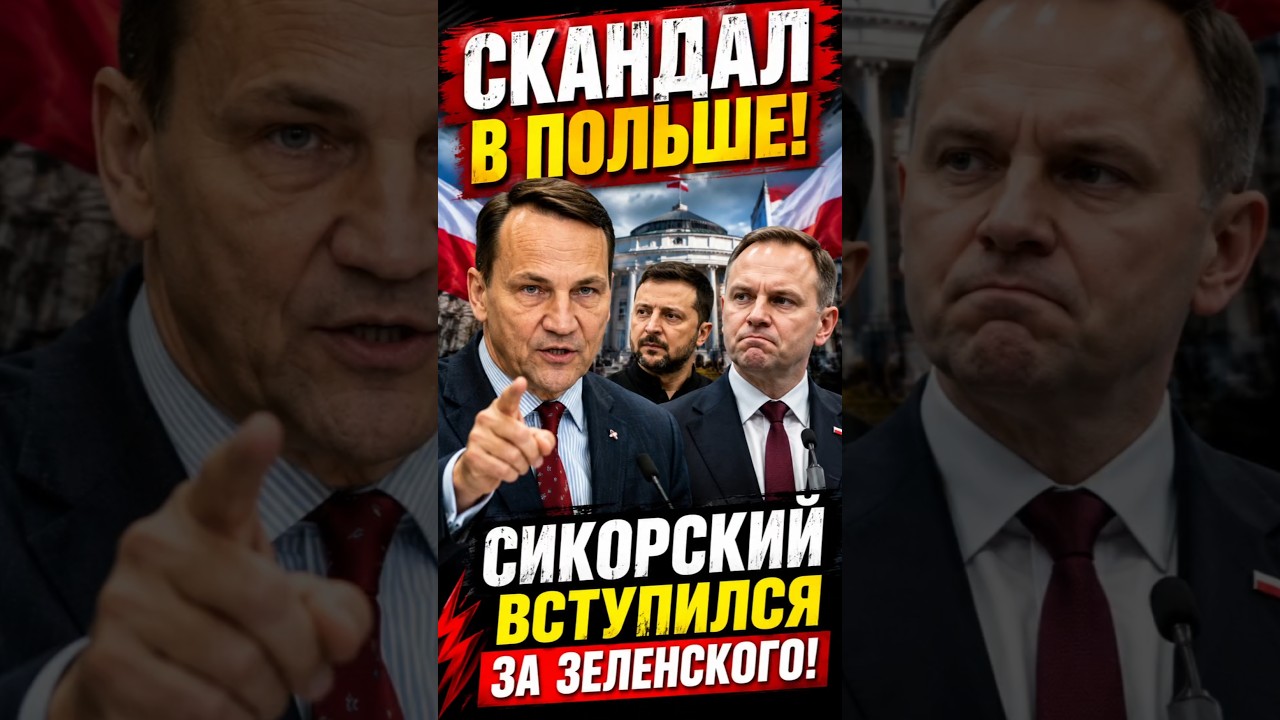 Скандал в Польше! Сикорский вступился за Зеленского!