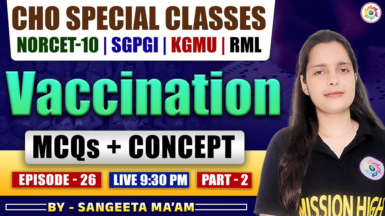 CHO MCQ Series 2025 | Vaccination & Immunization MCQ Practice | Class-26 | Nursing Exam Preparation