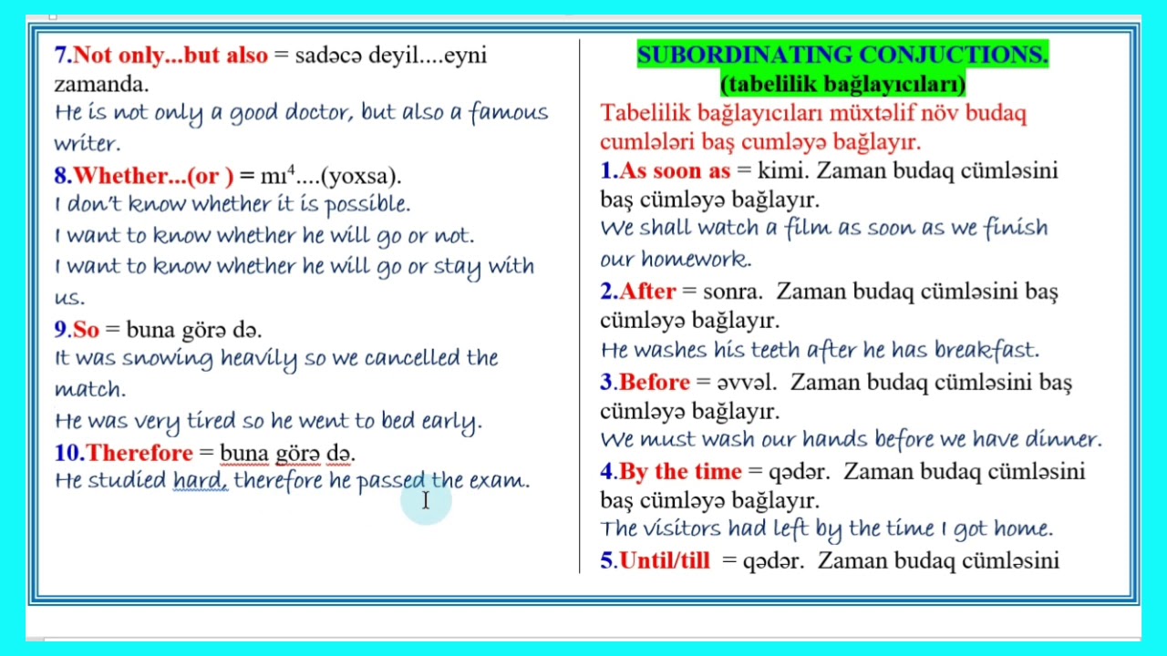 Conjunction. Bağlayıcılar