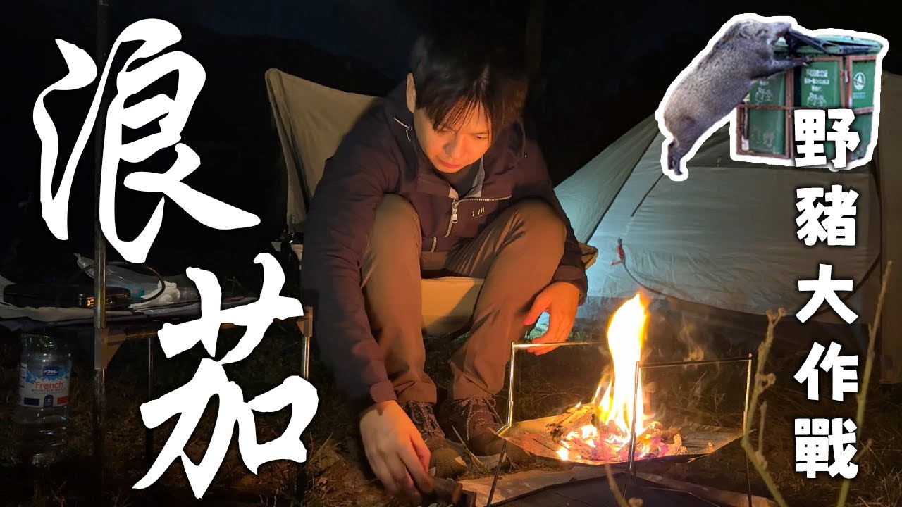 【露營の鬼 EP23】浪茄營地｜野豬大作戰｜露營野豬點算好｜香港最美沙灘｜香港營地介紹