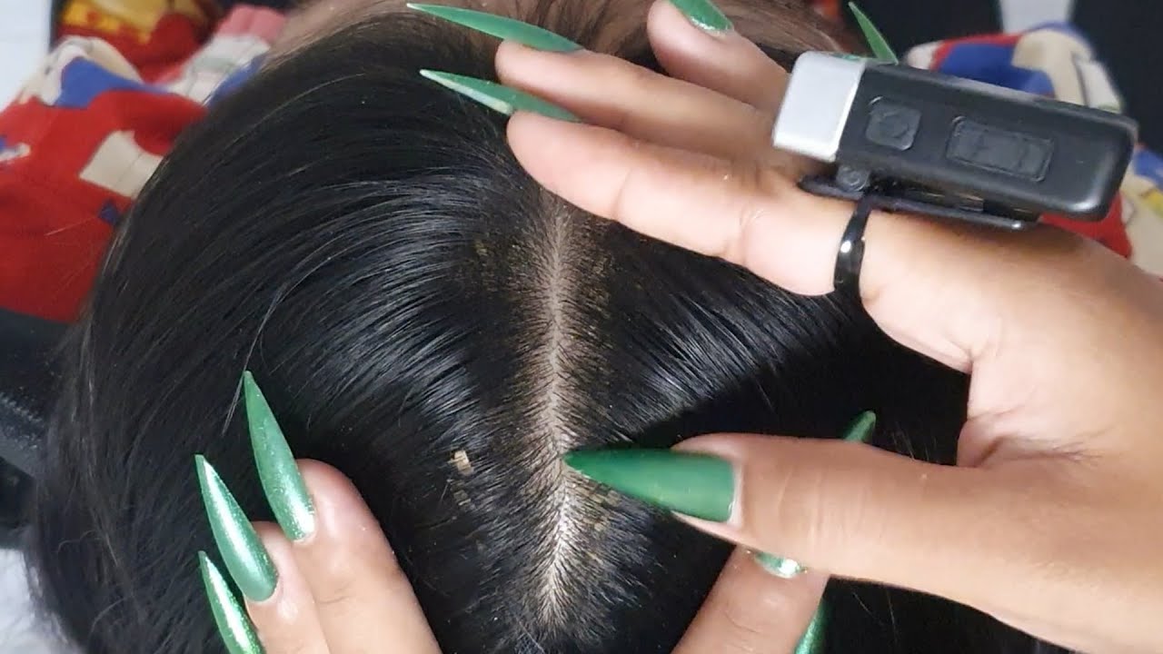 Pretty Long Nails On Lady Hair 189