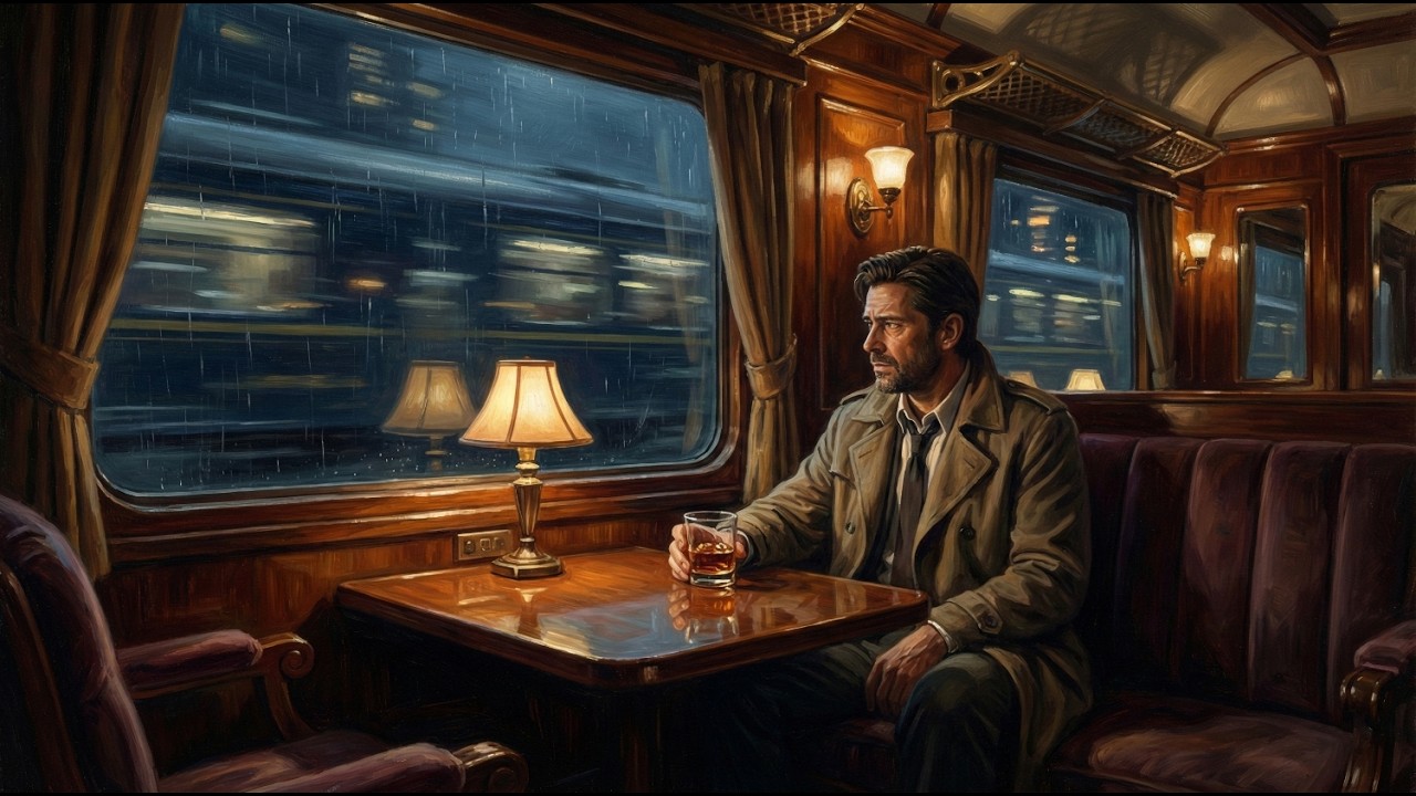 Luxury Train Journey 🚂 Dark Jazz & Rain Ambience [Sleep / Travel / ASMR]