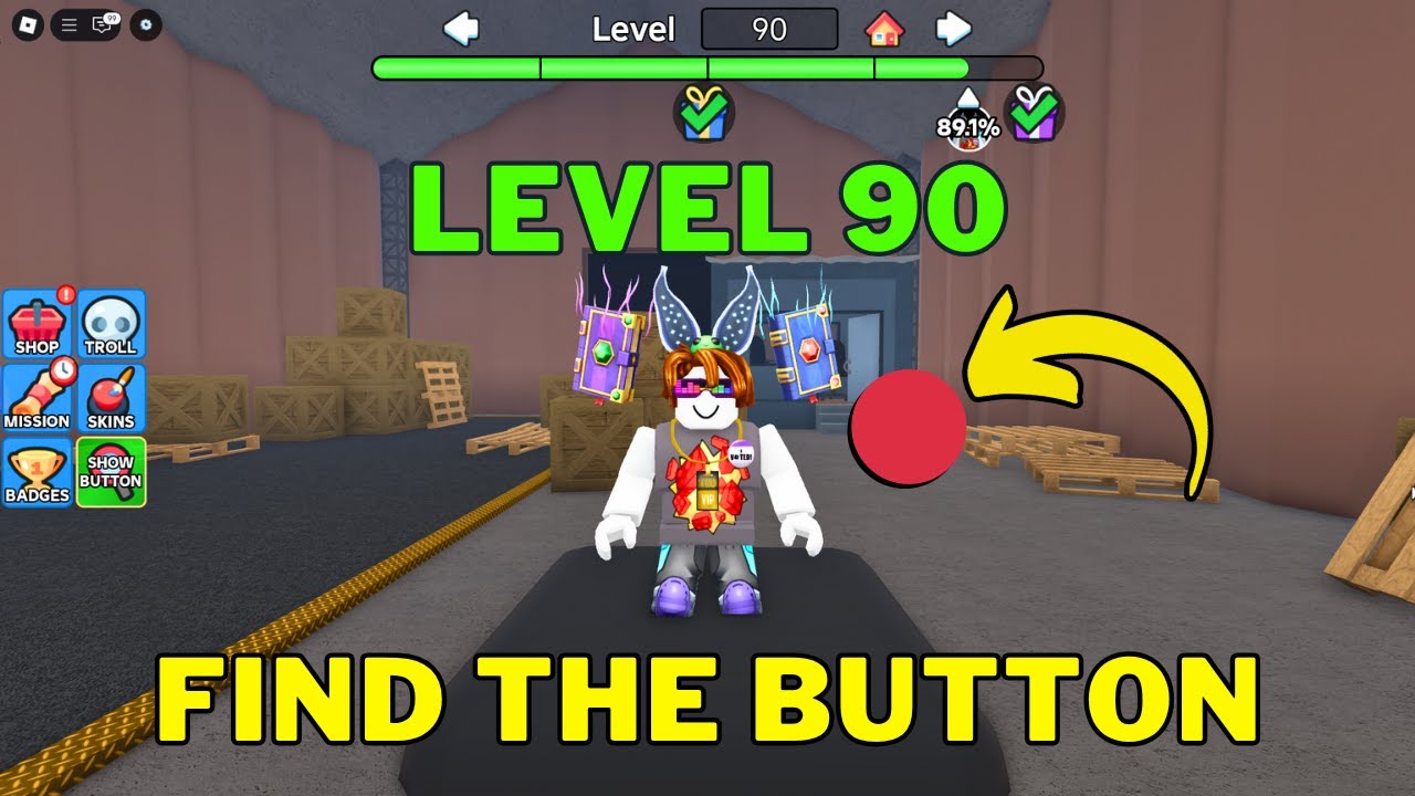 How To Complete Roblox Find The Button Level 90 | World 1
