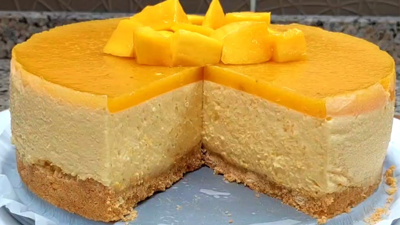 تشيز كيك المانجو طعم وشكل مفيش احلي من كده ❤❤