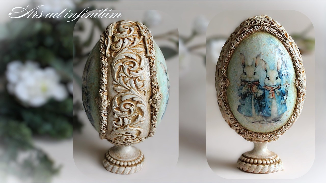 Easter egg in shabby chic style. / Wielkanocne jajo w stylu shabby chic. Decoupage tutorial.