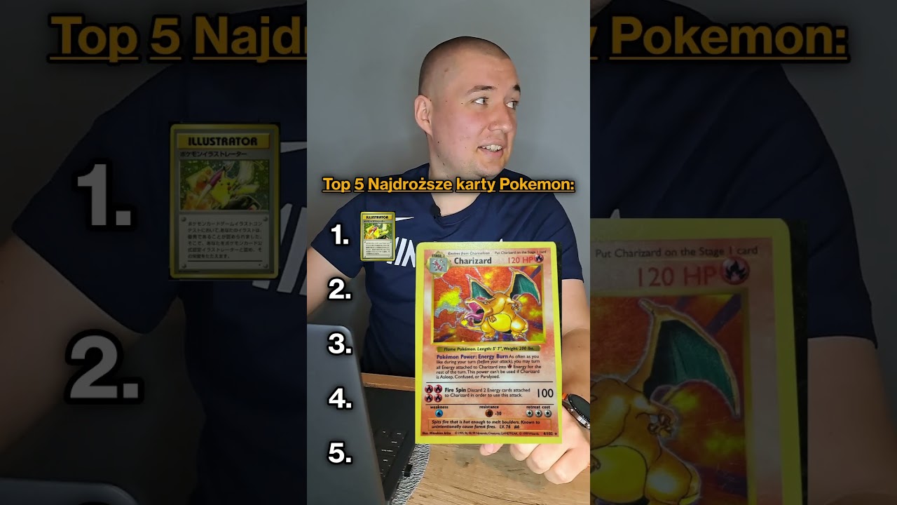Lista Top 5 - Najdroższe karty Pokemon #gra #pokemon #humor #top5 #ranking #pieniądze #pikachu