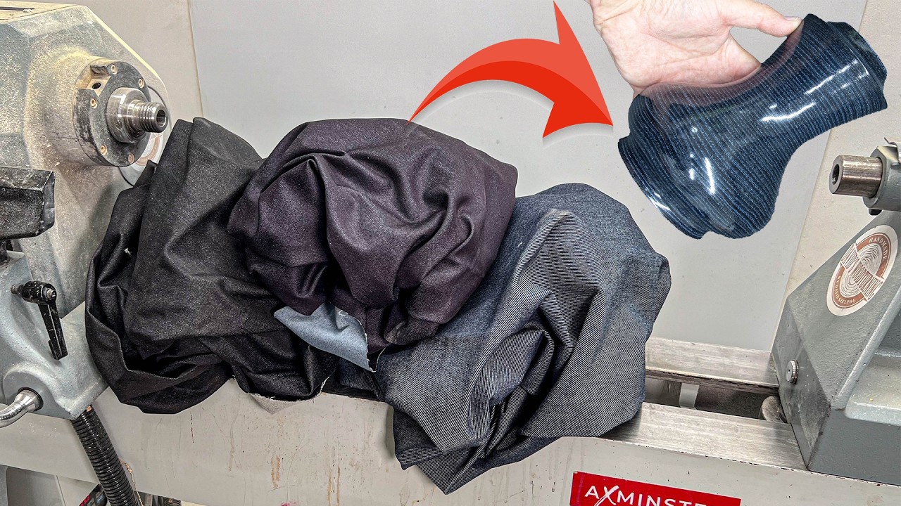 Turning 500 layers of DENIM on a lathe