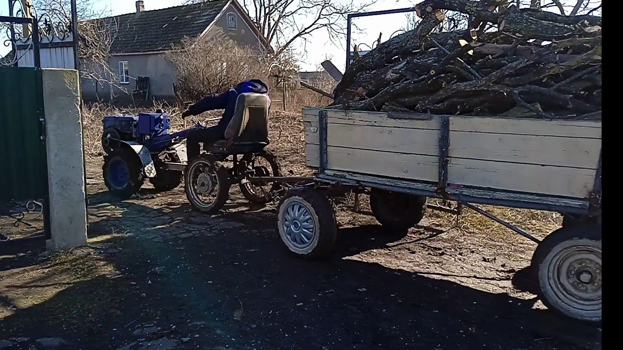 Мотоблок зубр. Заготівля дров пиляю все підряд