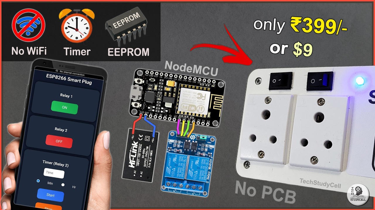 Home Automation using ESP8266 NodeMCU 🔥 Timer + EEPROM | DIY Smart Plug