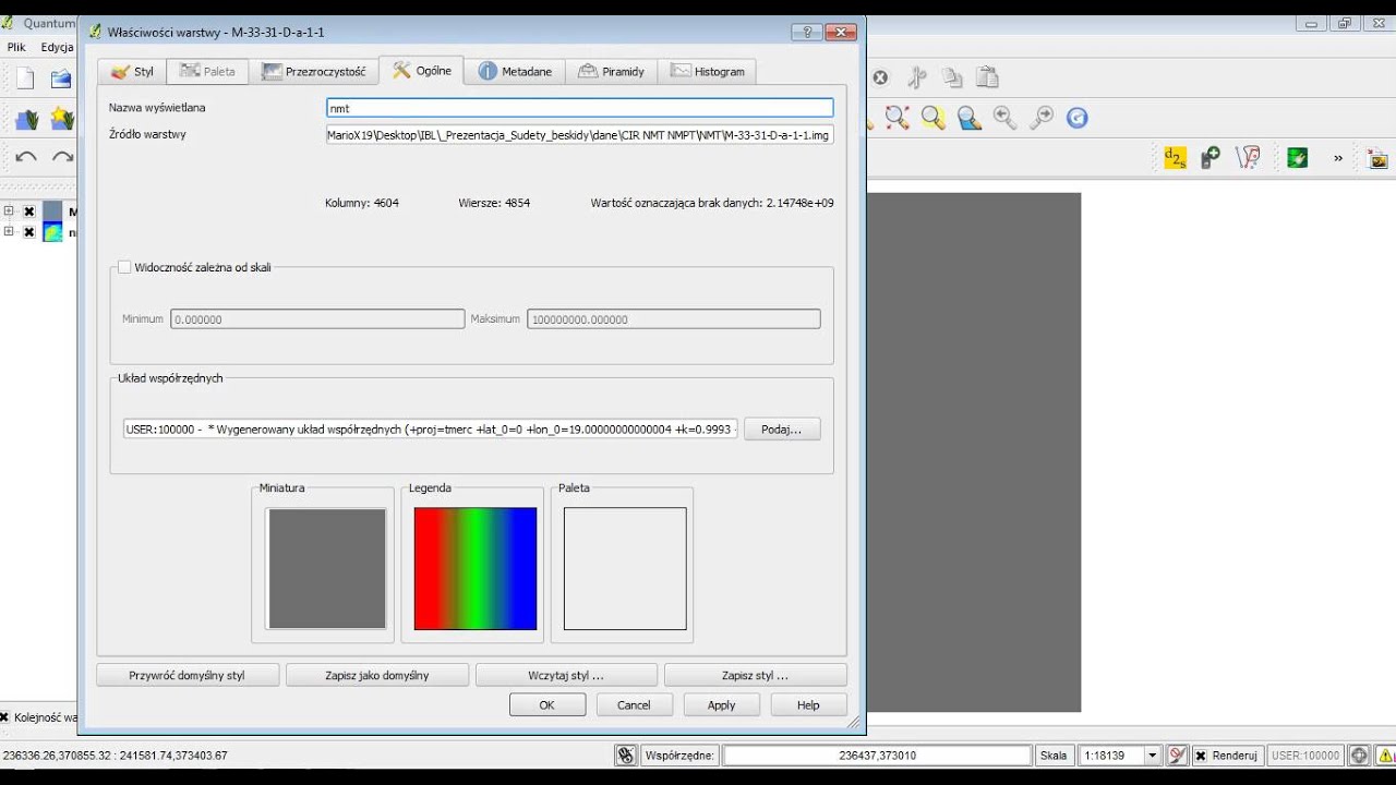 R&oacute;żnicowy model terenu QGIS