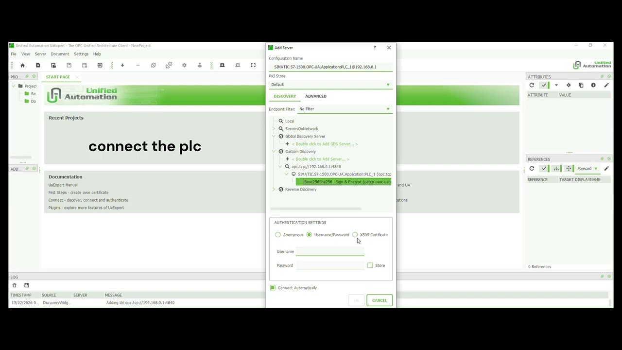 opc ua uaexpert encrypted with siemens certificate tiaportal