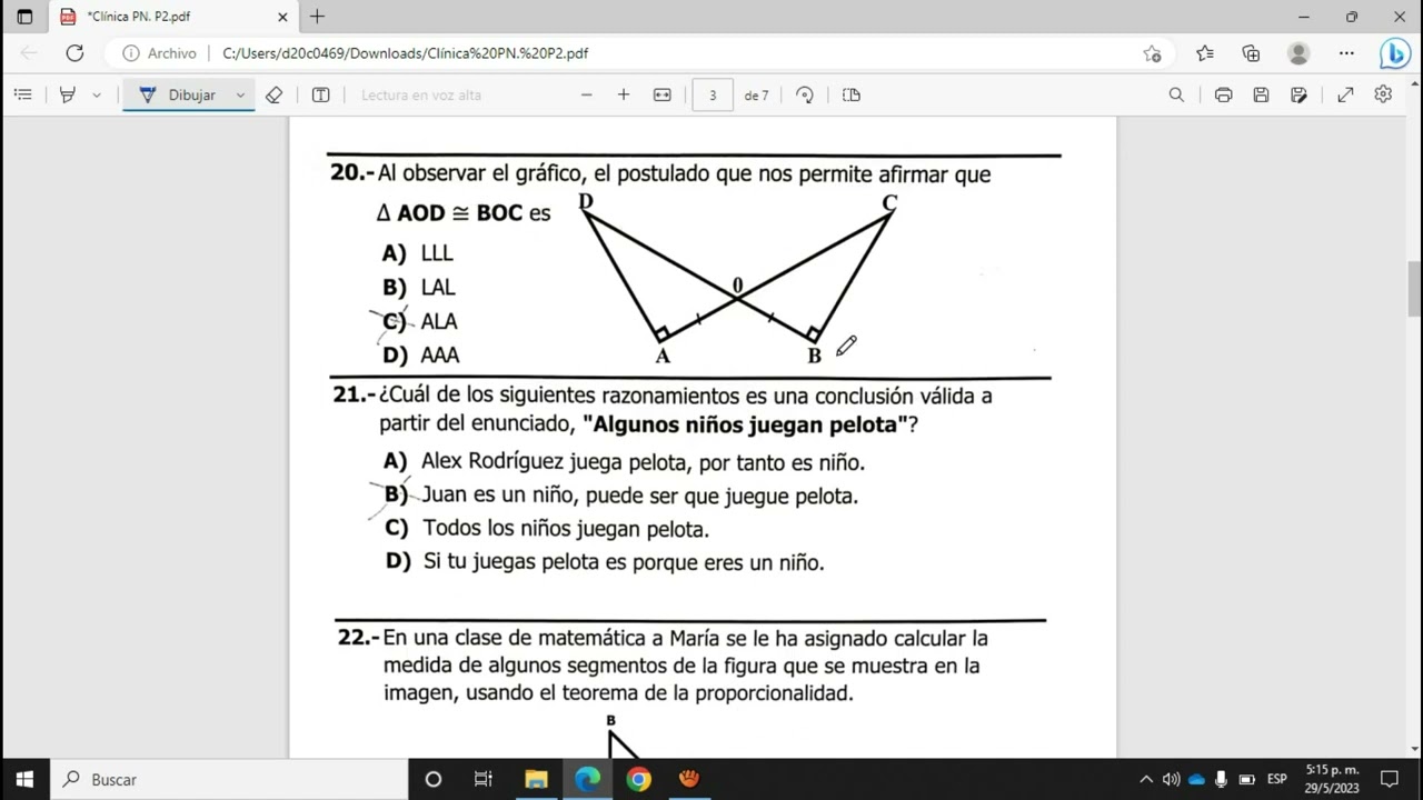 Clinica de Matematicas / Pruebas Nacionales  2023 (Segunda Parte)