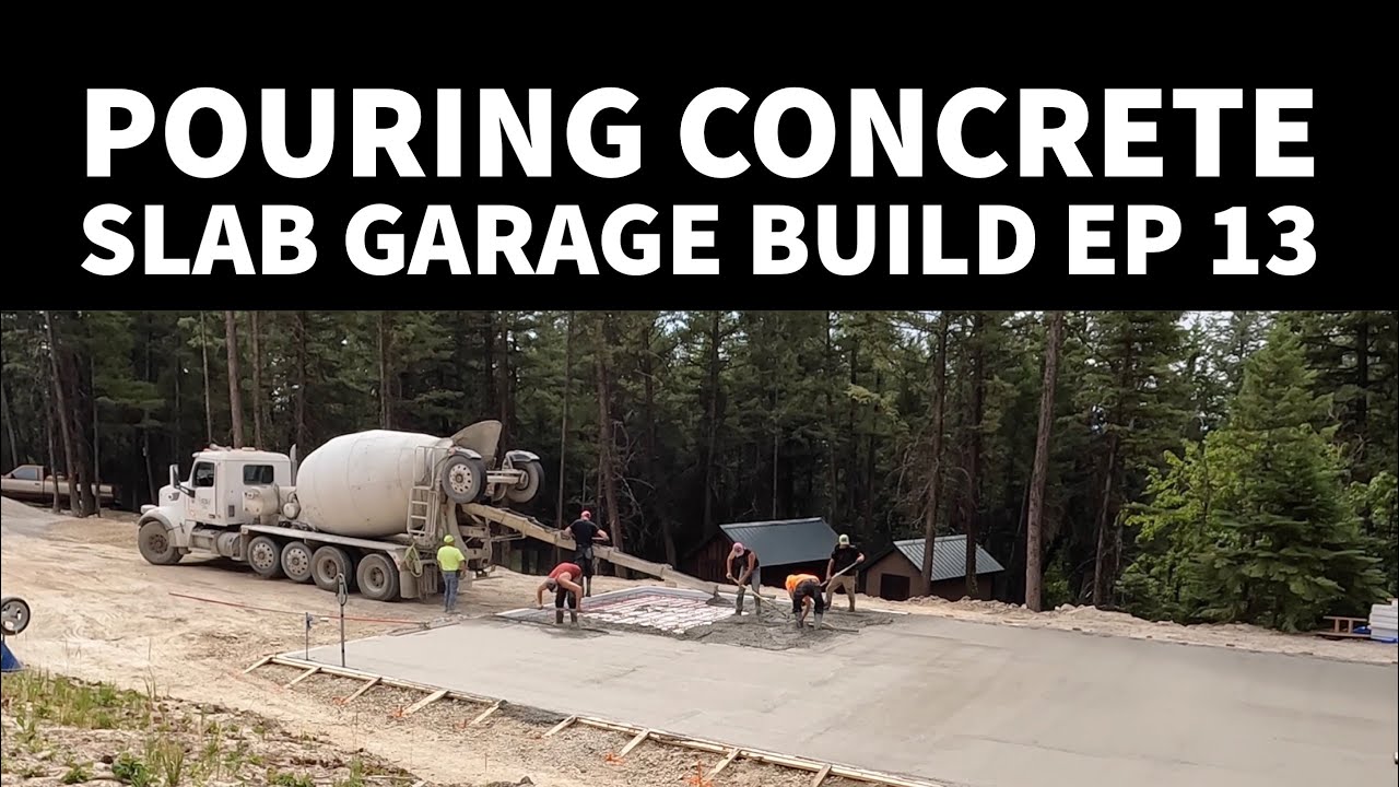 Pouring Concrete slab with radiant heat Garage Build diy EP 13