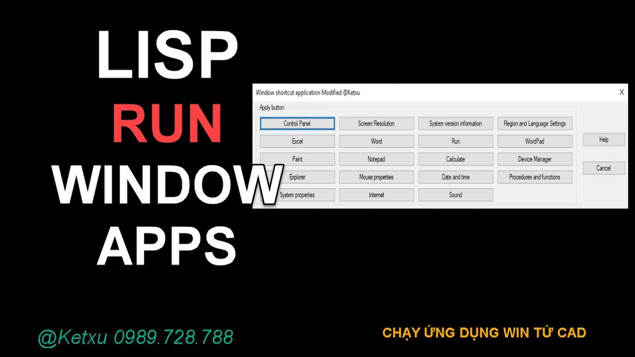 🔰 [LISP FREE] Open Window Apps - Chạy ứng dụng Win từ CAD