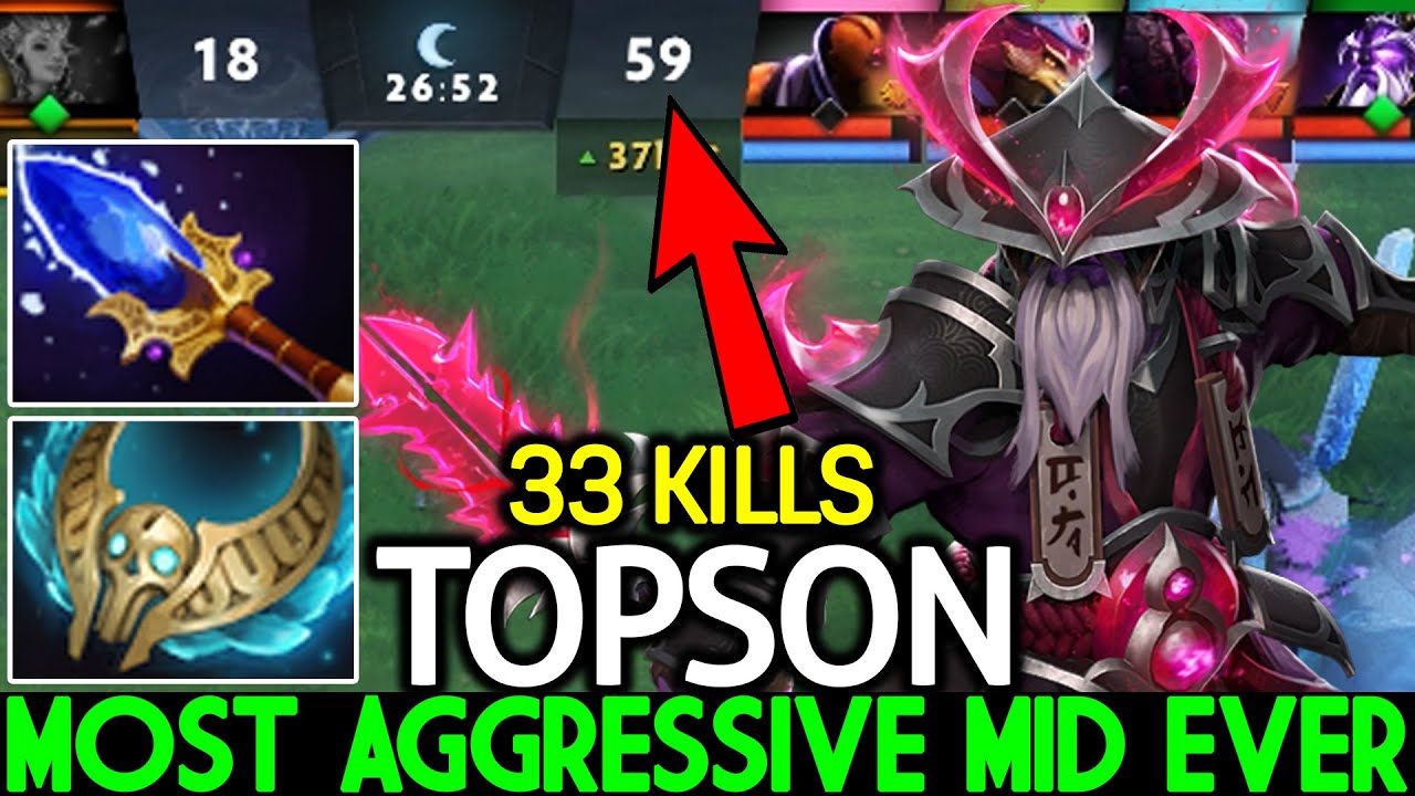TOPSON [Void Spirit] Most Aggressive Mid Ever No Mercy 33 Kills Dota 2