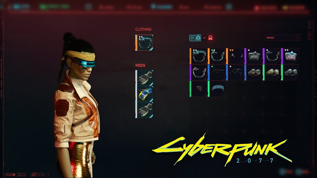 Cyberpunk 2077 - Awesome Legendary Face Gear (3 Mod Slots)